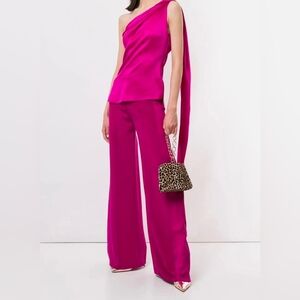 Adam Lippes Fuchsia One-Shoulder Blouse